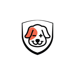 Dog shield security code logo for business, icon, vector, web, app, logo, design, logo animal, logo pet, logo puppy, simple dog, shield dog, animal head, shield logo, security dog,