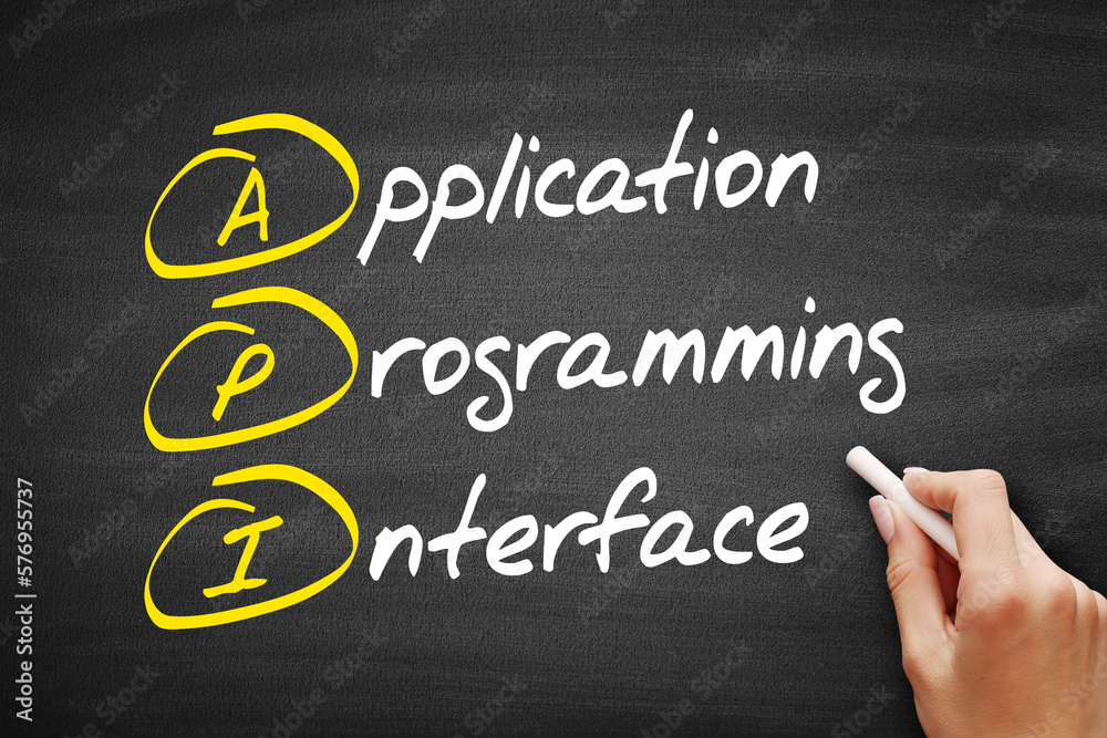 Aufkleber api - application programming interface acronym, technology concept background