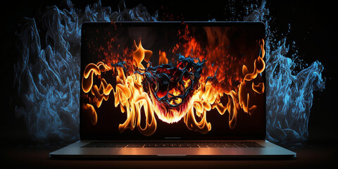 Fire Colorful Macbook Display, Webdesign, Design, Digital, 