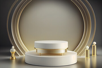 Empty table luxury top product display showcase stage background. Generative Ai