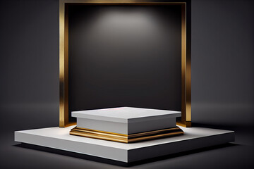 Empty table luxury top product display showcase stage background. Generative Ai