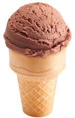 Chocolate ice cream with cone