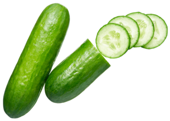 Whole and slices cucumber