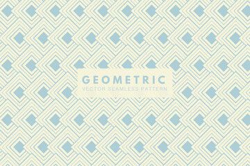 Soft blue geometric squares subtle shapes. Simple abstract seamless vector repeat pattern