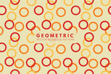 Vintage circles geometric colorful shapes pattern. Seamless vector round shapes repeat pattern