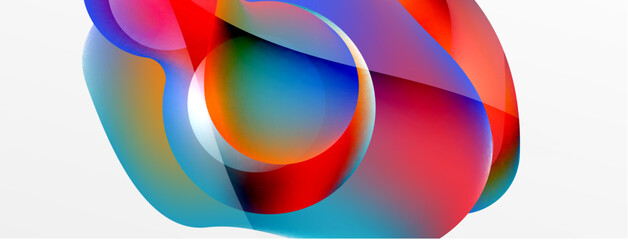 Fluid abstract background, round shapes and circle flowing design for wallpaper, banner, background or landing