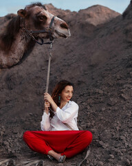 woman with camel