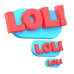 3d Cartoon comic  sign burst clouds . Speech bubble, Lol sign expression and pop art text frames. 3d Comics mem expressions speech