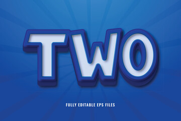 Two 3D editable text effect