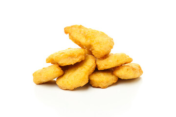 Concept of tasty fast food, nuggets, isolated on white background
