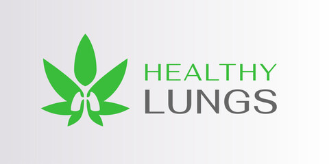 Cannabis Leaf and Lungs Logo Template