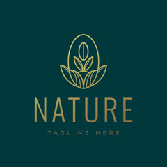 Coffee Bean Agricultural Field Logo Design Template