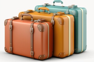 Suitcases isolated on white background. Generated by Al