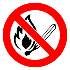 no open flame safety sign