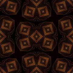 Batik Print Pattern Background with gold and brown color. Perfect for digital printing of textile patterns.