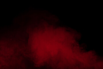 Red smoke on black background