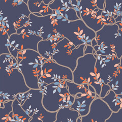 seamless pattern of branches and leaves