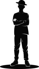 Web black man silhouette, and businessman vector