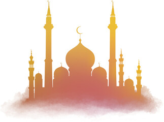 Mosque illustration in white background