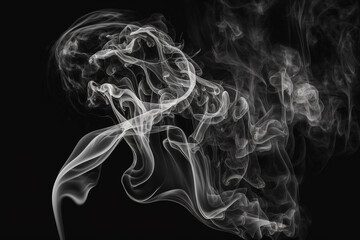 Generative ai smoke from candle on dark background, abstract clouds of smoke, steam, smoke texture