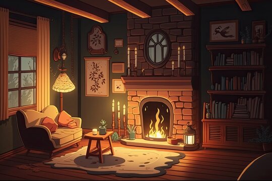 A cozy home with a gas fireplace is waiting for you. Generative AI