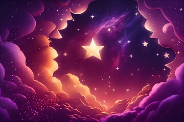 star and heart in the night, generative ai