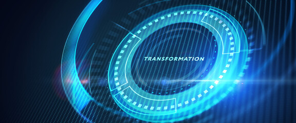 Business Transformation. Future and Innovation Internet and network concept.    3d illustration