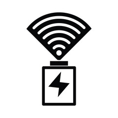 Artificial Intelligence. Wireless Charging vector icon illustration