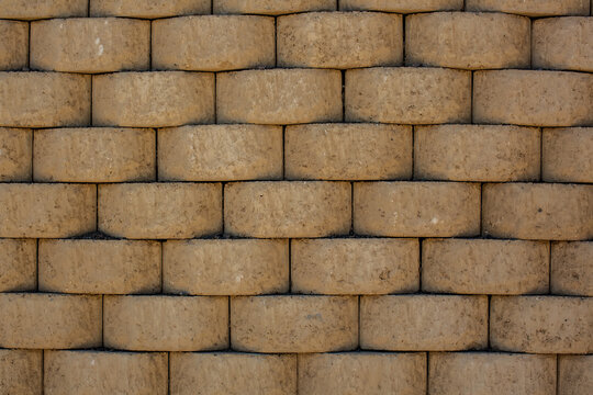 Bricks background. Wall texture with holes between briks
