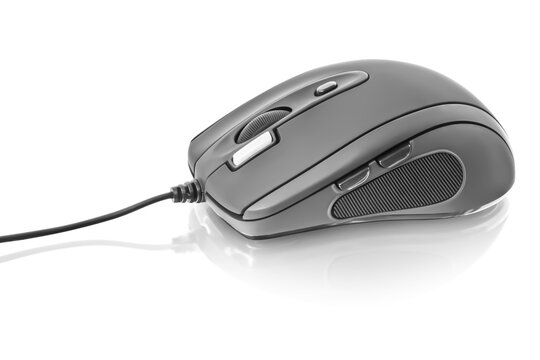 Computer mouse with reflection isolated. png transparent