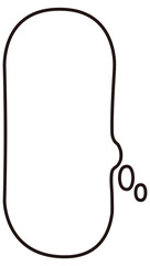 シンプルな縦長の吹き出し　気持ち　イラスト素材