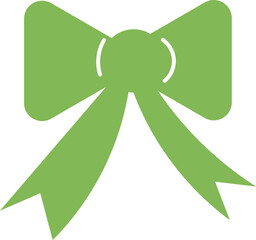 Green bow for gift decoration