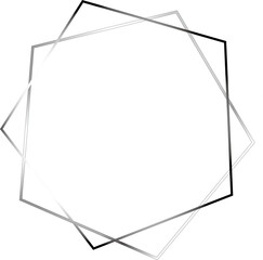 Frame made of two metal pentagons, borders, templates
