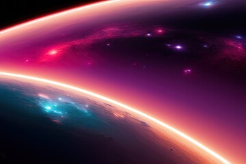 a lone galaxy, in space, wide angle. Ai generated