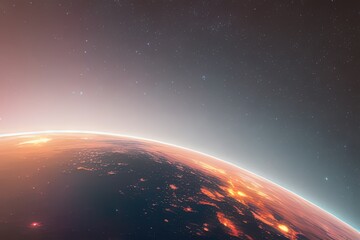 Fototapeta premium a lone galaxy, in space, wide angle. Ai generated