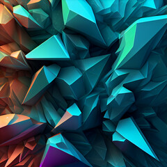 Crystal abstract background. Colorful crystal created by AI tool.