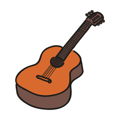 acoustic guitar isolated on white vector illustration