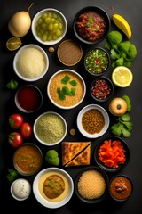 Colorful middle east food art, generate AI