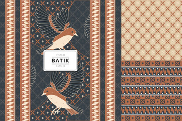 Vintage traditional batik seamless pattern collection - obrazy, fototapety, plakaty