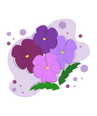 Abstract background with violets, flowers,  garden, spring, Women's Day