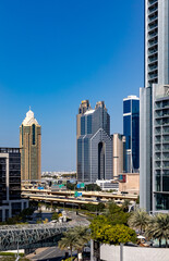 Fototapeta na wymiar skyscrapers in downtown city of dubai