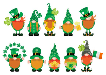 St Patrick s Day funny and cute gnomes set