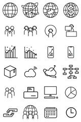 Simple Set of Team Work Related Vector Line Icons. Contains Icons like Collaboration, Research, Meeting and more. Edited strokes.