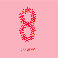 figure 8 of flowers on a pink background