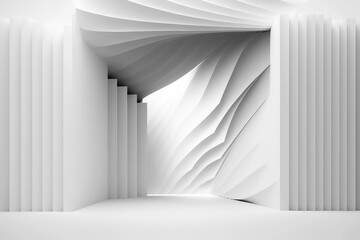 White minimalistic interior, abstract background. Generative AI