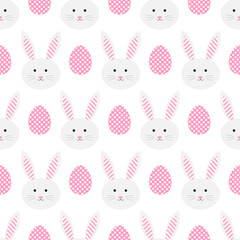 Seamless pattern Easter Bunny eggs vector illustration