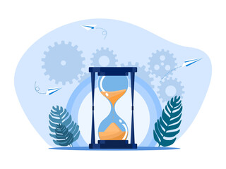 Hourglass. Days pass in the countdown to the deadline. vector illustration eps
