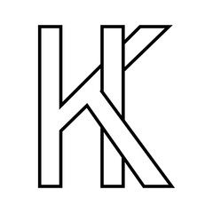 Logo sign ki ik icon double letters logotype i k