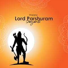 Vector illustration of Lord Parshuram Jayanti wishes greeting