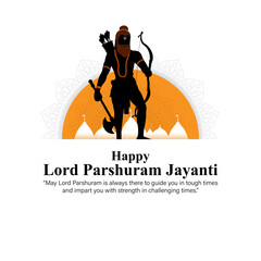 Vector illustration of Lord Parshuram Jayanti wishes greeting